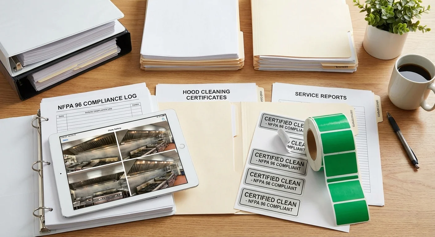 NFPA 96 compliance documentation and certificates