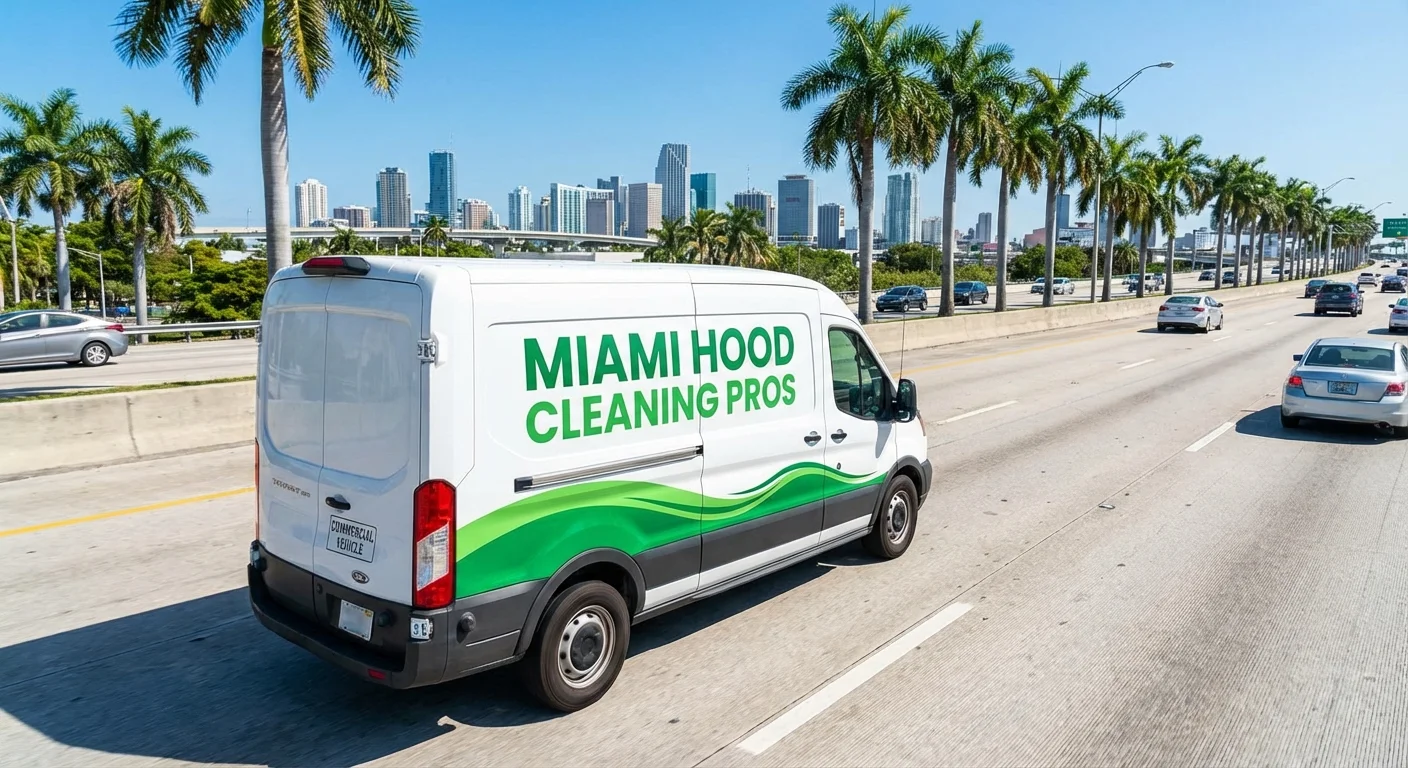 Miami Hood Cleaning Pros service van on route